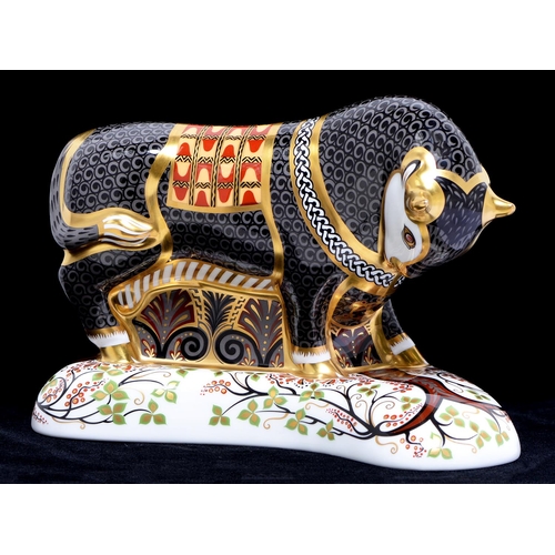 Appraisal: A Royal Crown Derby Grecian Bull paperweight commissioned by Connaught