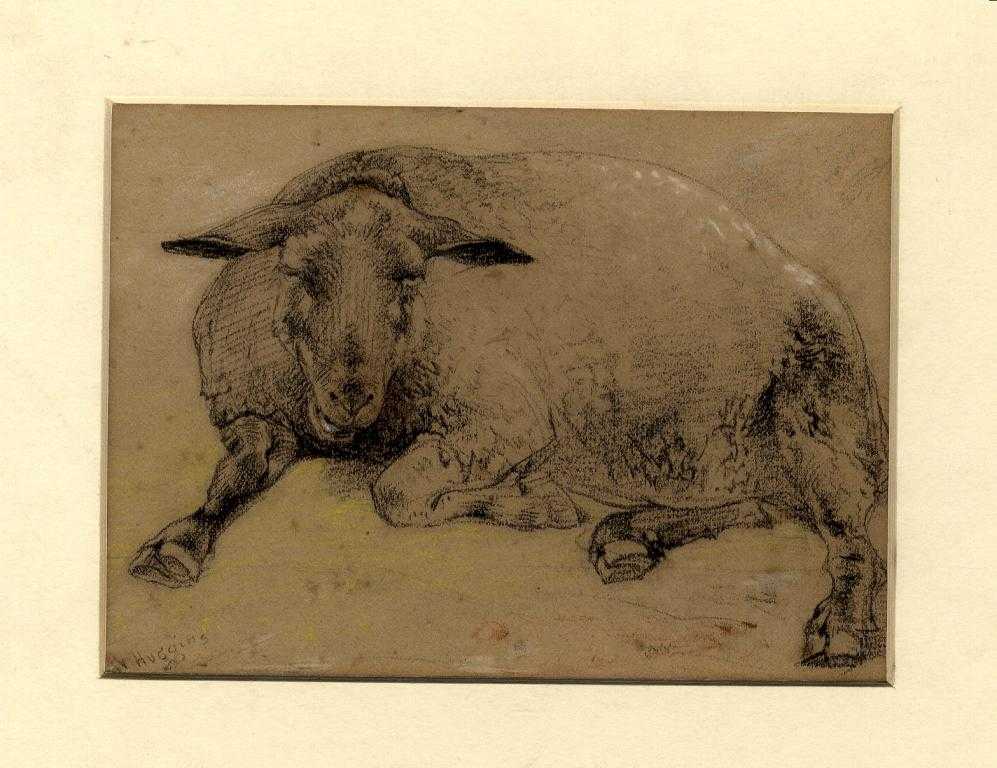 Appraisal: WILLIAM HUGGINS - TWO STUDIES OF SHEEP A SAVAGE BEAR