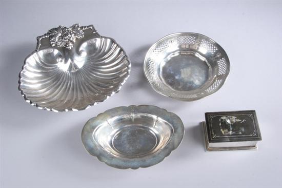 Appraisal: FOUR PIECES AMERICAN STERLING AND SILVER PLATE Silver plated Reed