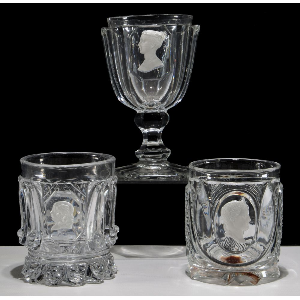 Appraisal: ATTRIBUTED TO BACCARAT SULPHIDE GLASS items including various molds design