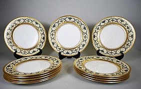 Appraisal: ROYAL DOULTON PARCEL GILT PORCELAIN DINNER PLATES th Century The