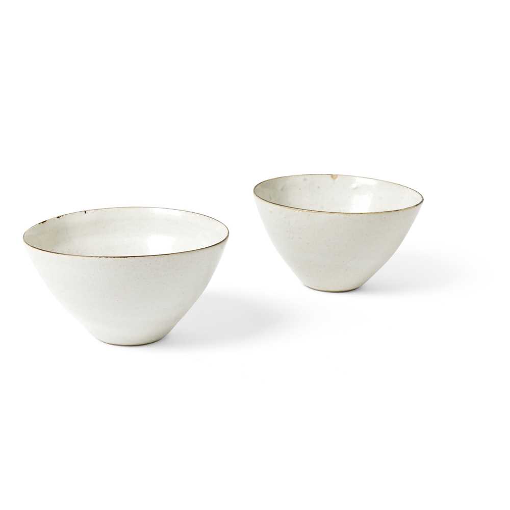 Appraisal: DAME LUCIE RIE BRITISH - PAIR OF BOWLS each impressed