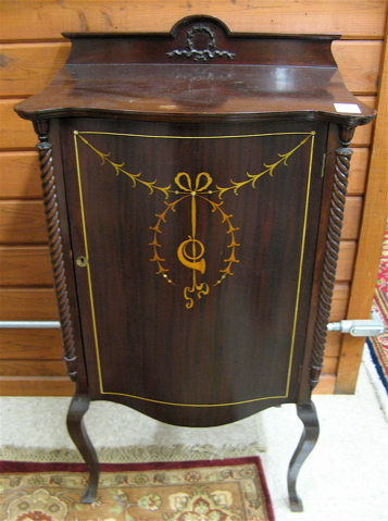 Appraisal: LATE VICTORIAN INLAID MAHOGANY MUSIC CABINET American c - having