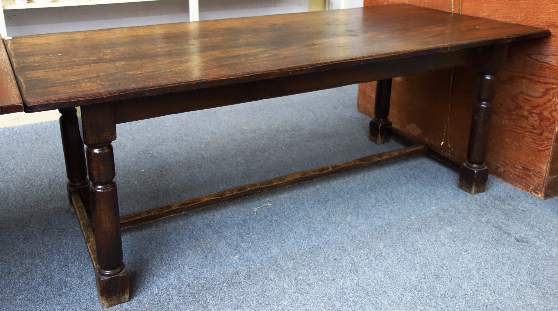 Appraisal: A th century style oak refectory dining table on four