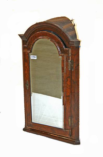 Appraisal: A George III walnut hanging corner cupboard third quarter th