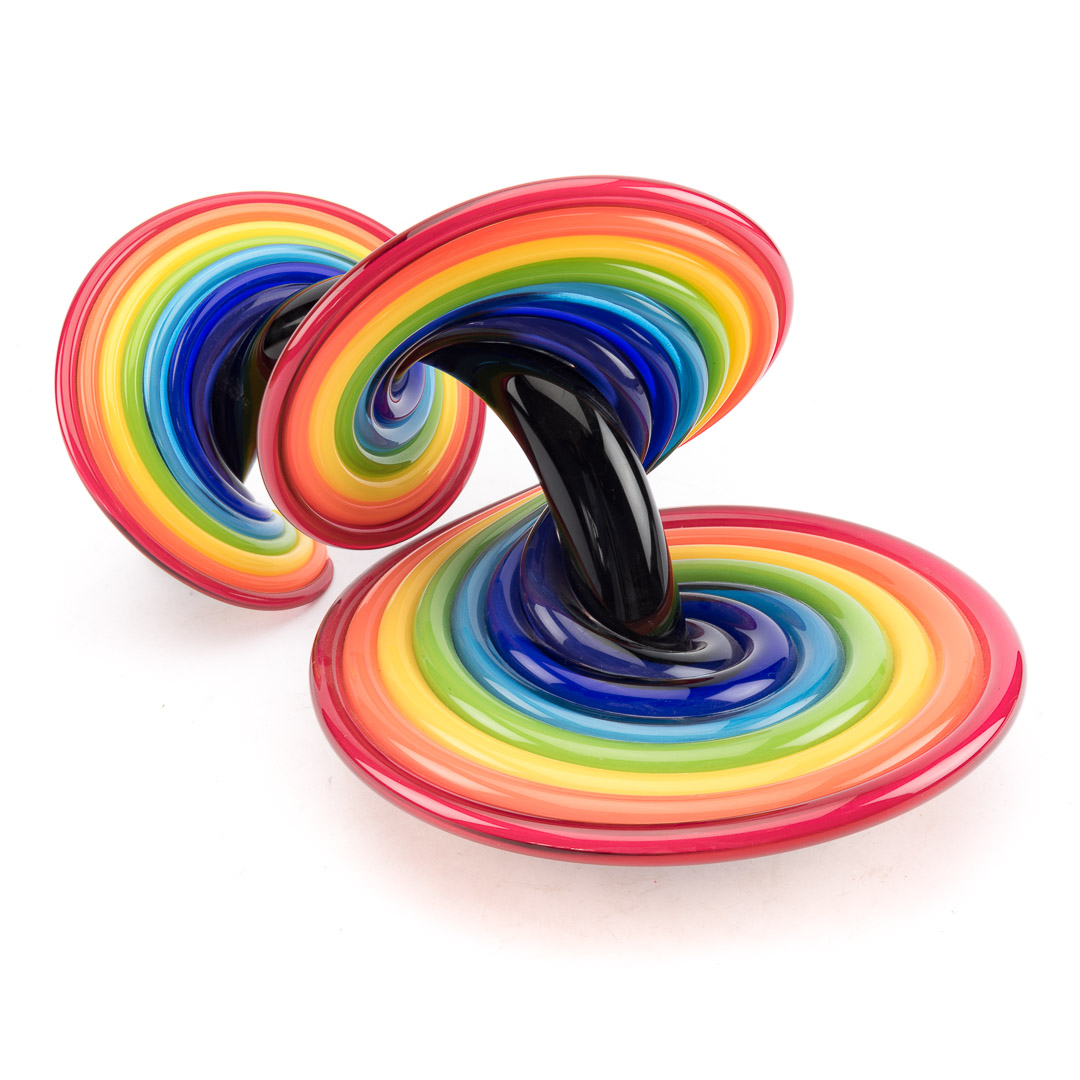 Appraisal: Vitrix Hot Glass Studio sculpture Rainbow Heechee Probe with Black