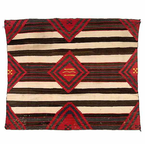 Appraisal: Navajo Third Phase Variant Chief's Blanket hand-spun wool and woven