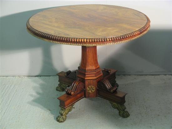 Appraisal: Regency rosewood centre table with gilt metal mounts the top