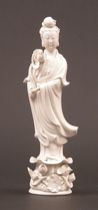 Appraisal: Porcelain Kuan Yin This white glazed porcelain measures apprx -