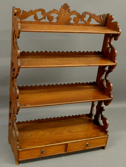 Appraisal: Victorian hanging wall shelf h x w x d