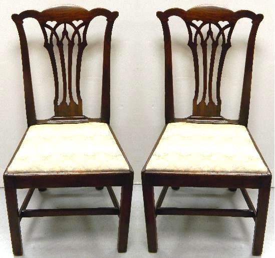 Appraisal: Two Chippendale side chairs late th early th C arched