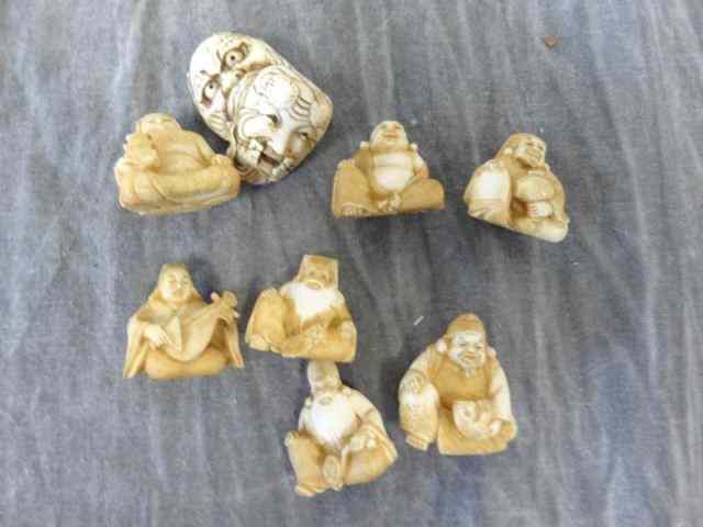 Appraisal: Asian Netsuke Style Ivories Assorted and approx '' high From