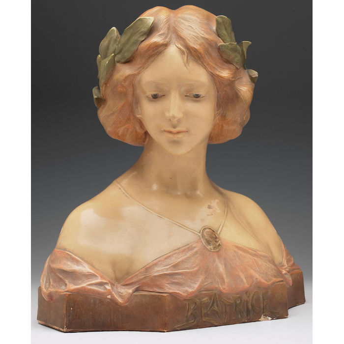 Appraisal: Fritz Kochendorfer sculpture bust ofa ''Beatrice'' wearing a cameo necklace