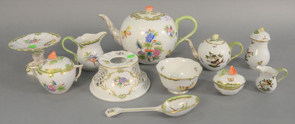 Appraisal: Group of eleven Herend Queen Victoria Green tableware to include