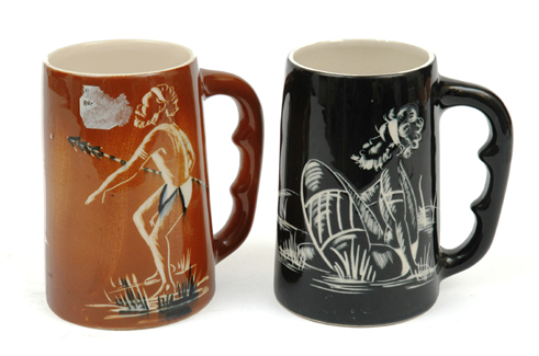 Appraisal: DIANA WARE New South Wales circa Three ceramic mugs each