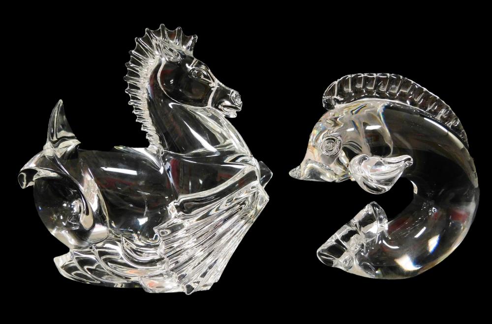 Appraisal: GLASS Two large Steuben crystal figures both signed on base