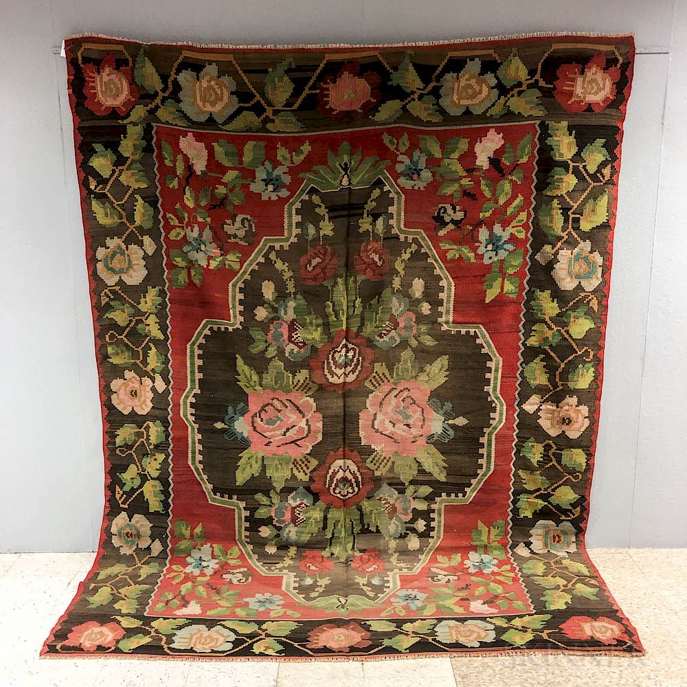 Appraisal: Bessarabian Kilim Bessarabian Kilim Moldavia c featuring a light brown