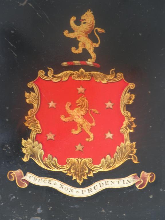 Appraisal: A thC coaching type panel painted with a lion crest