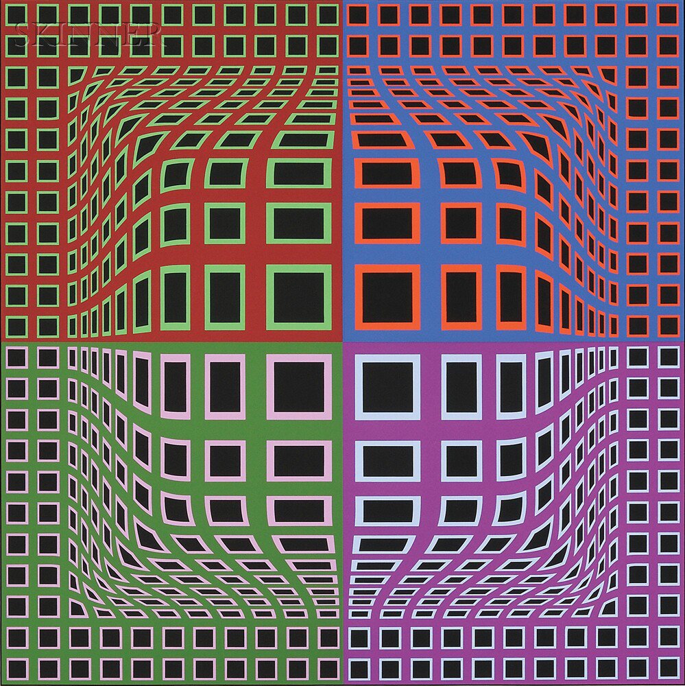 Appraisal: Victor Vasarely French Hungarian - Untitled edition of Signed Vasarely-