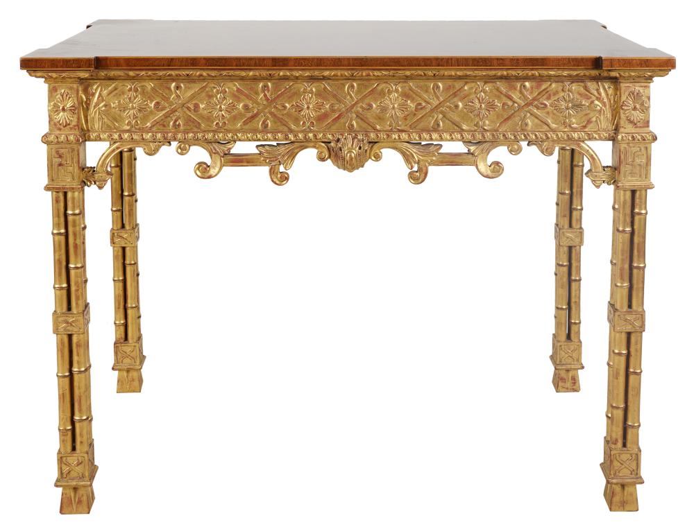 Appraisal: BURTON CHING CHINESE CHIPPENDALE-STYLE SIDE TABLEcontemporary unsigned Condition three repairs