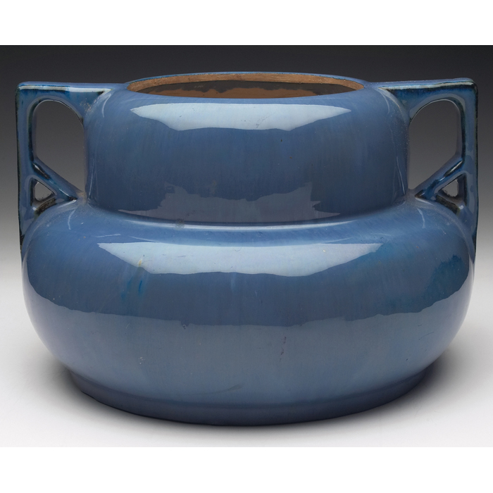 Appraisal: Fulper vase large double handled shape covered in a blue