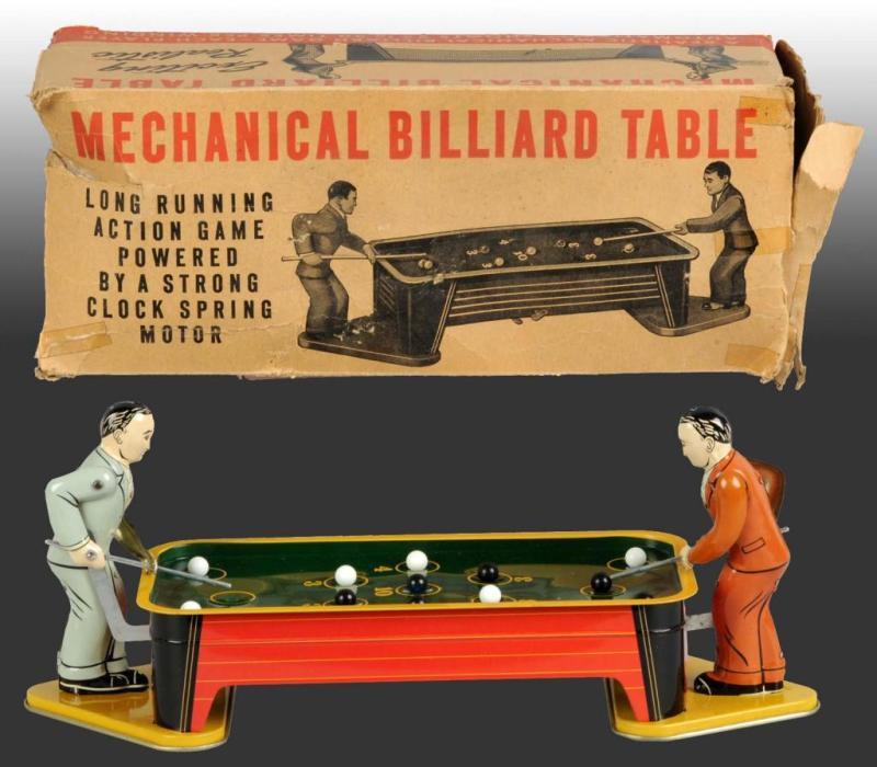 Appraisal: Tin Mechanical Billiard Players Wind-Up Toy Description Working the toy