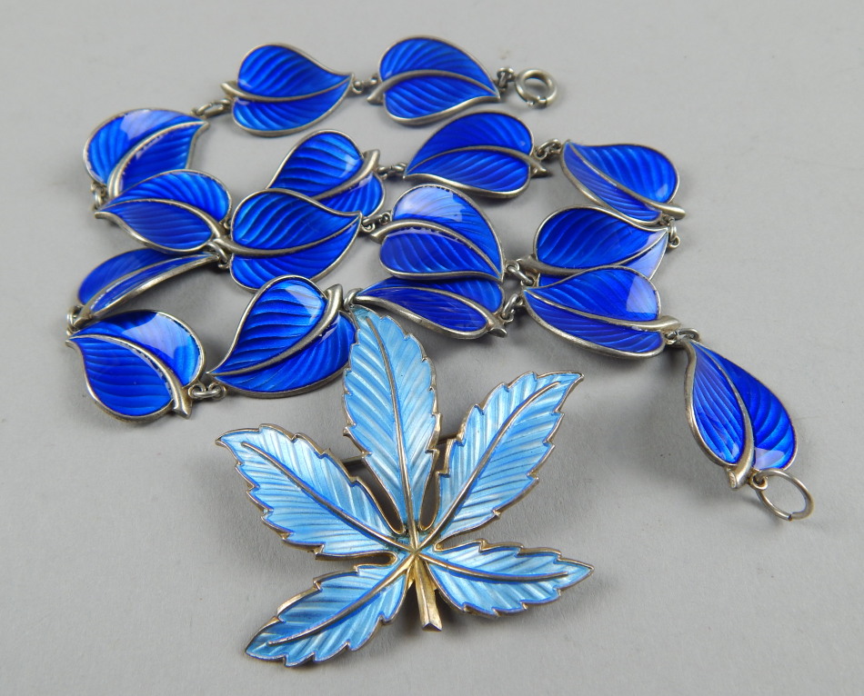 Appraisal: Two items of Danish jewellery to include a maple leaf