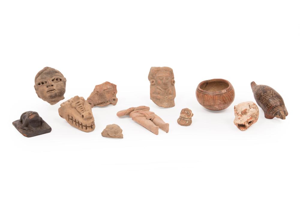 Appraisal: Eleven Pre-Columbian Fragments body heads and others Provenance Estate of