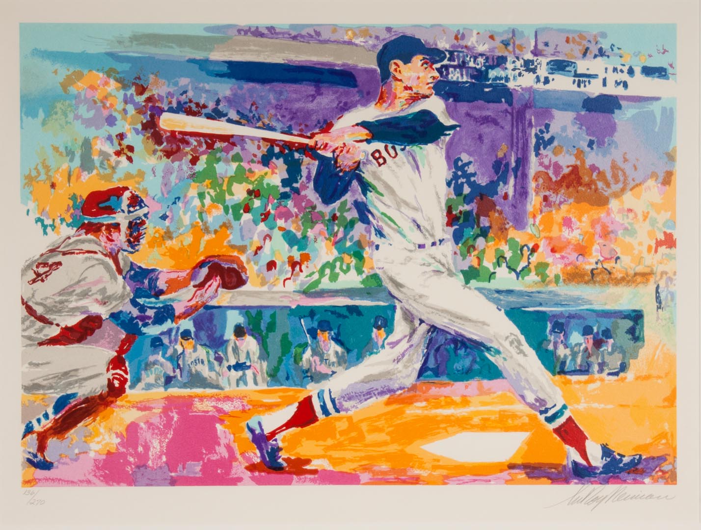 Appraisal: LeRoy Neiman Ted Williams color screenprint American - Signed LeRoy