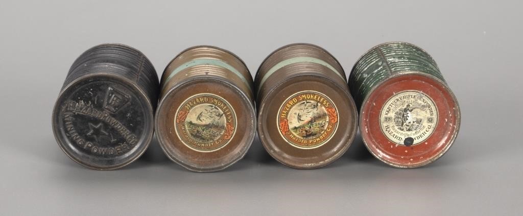 Appraisal: in tall Two Hazard Smokeless Hazard Powder Co tins that