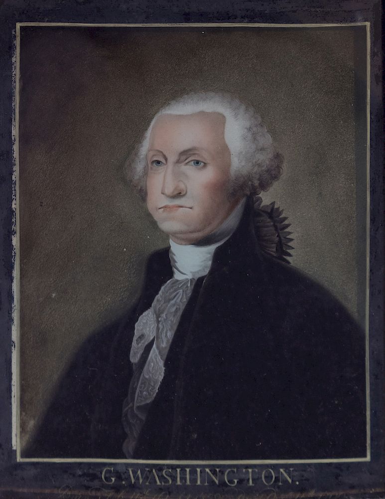 Appraisal: A Chinese Export Reverse Glass Portrait Painting Depicting George Washington