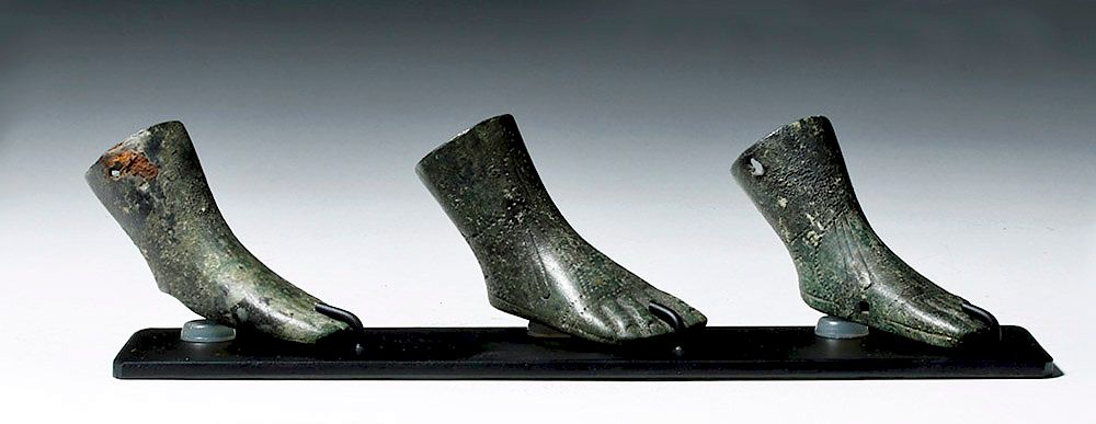 Appraisal: Set of Roman Bronze Furniture Feet Rome Imperial Period ca