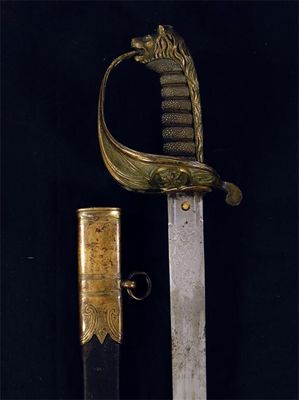 Appraisal: A Naval Officer's dress sword the etched steel blade inscribed