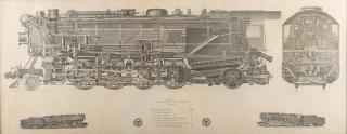 Appraisal: Galena-Signal Oil Company Locomotive Engine Poster Lima Locomotive Works Large