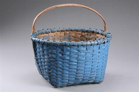 Appraisal: PAINTED BASKET American late th-early th century woven splint Bentwood