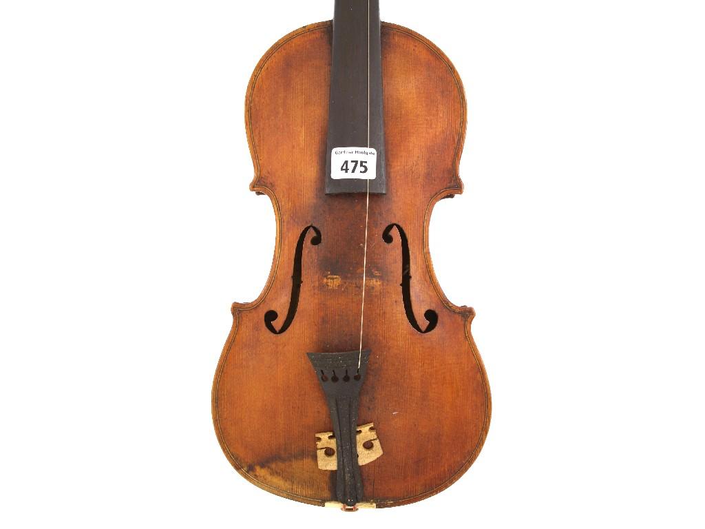 Appraisal: Scottish violin labelled Made by John Cameron Inspector of Weights