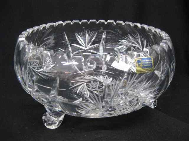 Appraisal: Cut Crystal Footed Bowl pinwheel decor '' diameter excellent