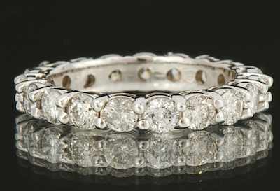 Appraisal: A Ladies' Diamond Eternity Band k white gold eternity ring