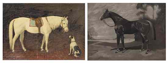 Appraisal: H Sparling American th century Horse and Dog together with