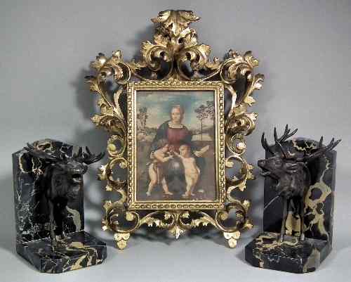 Appraisal: A th Century Florentine giltwood rectangular picture frame boldly fretted