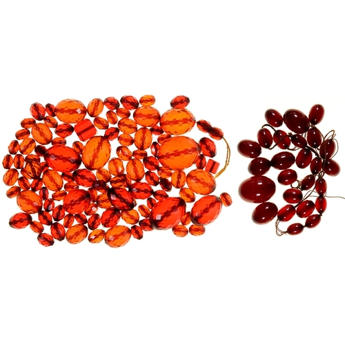 Appraisal: A quantity of faceted faturan beads g More Information Good