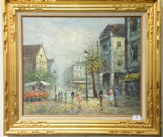 Appraisal: Caroline Burnett th th Century oil on canvas Paris street