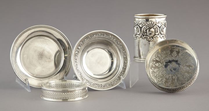 Appraisal: Five-Piece Collection of Silver Items consisting of a Continental silverplate