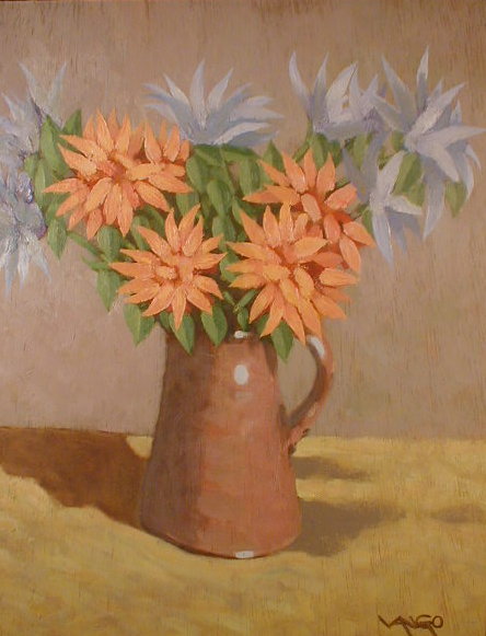 Appraisal: David Vango thC Still life of flowers in a jug