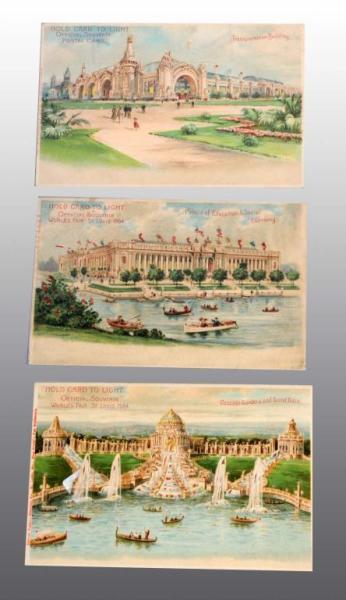 Appraisal: Lot of World's Fair Hold to Light Postcards Description Features