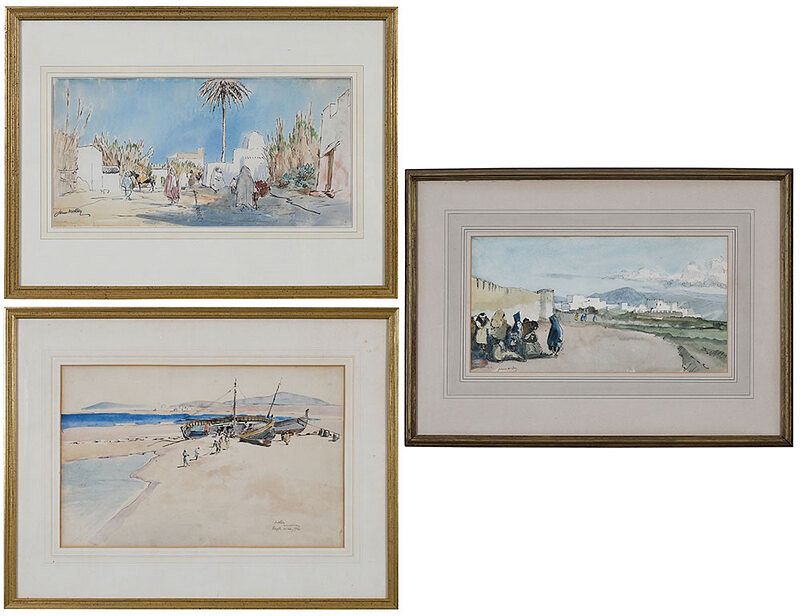 Appraisal: James McBey Scottish - Three works The Walls of Tetuan