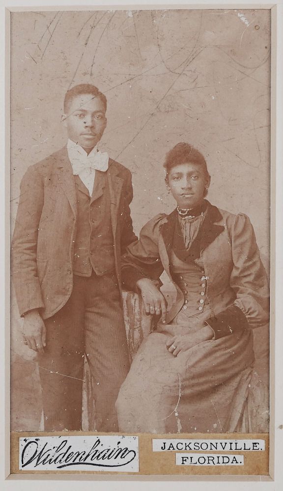 Appraisal: CDV Young African American Couple Jacksonville A carte de visite