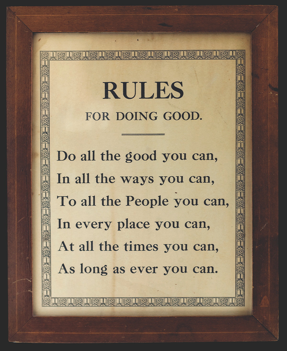 Appraisal: SHAKER BROADSIDE WATERVLIET NEW YORK CIRCA RULES FOR DOING GOOD