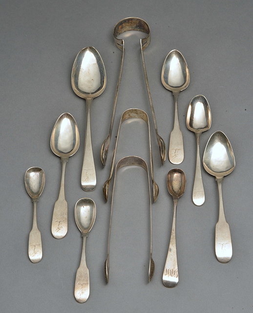 Appraisal: EIGHT OLD SILVER SALT TEA AND DESSERT SPOONS varying date