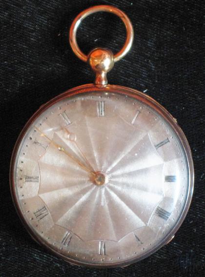 Appraisal: French gold open face pocket watchschrapp ment th century